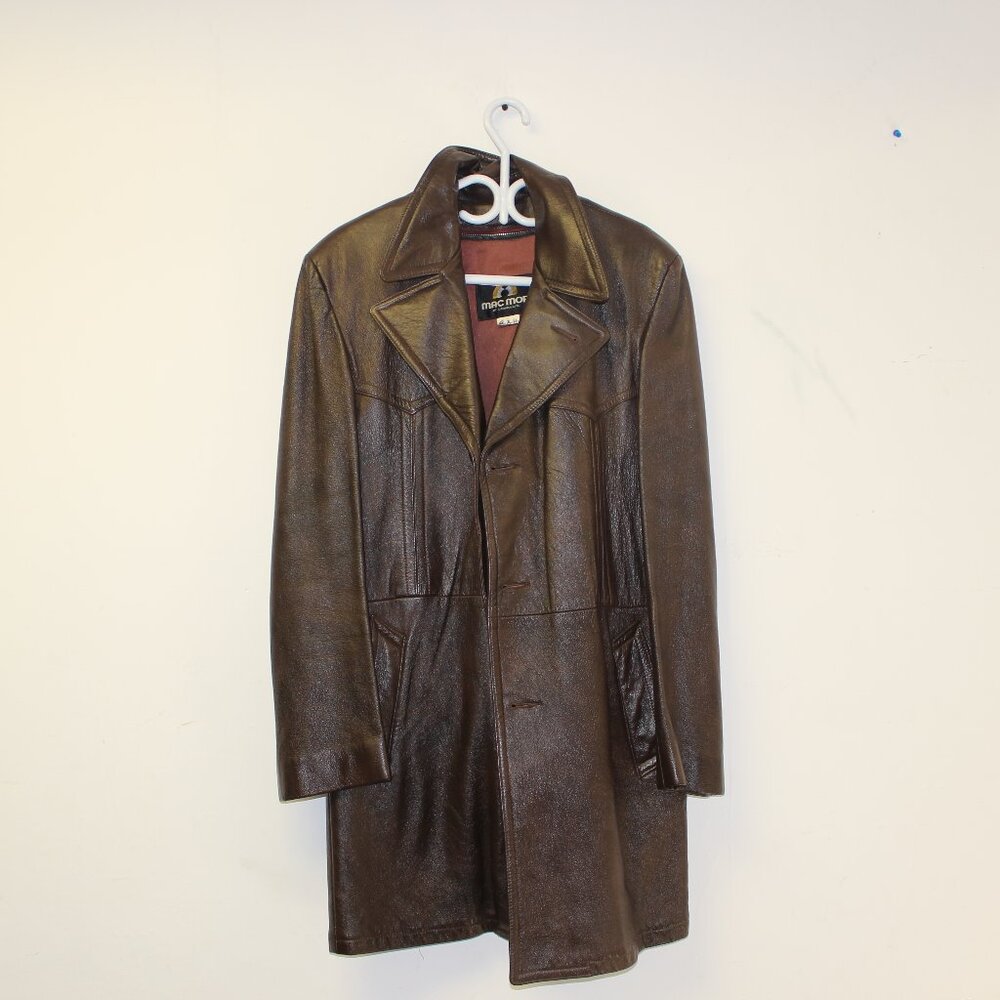 Vintage 1970s Brown Genuine Leather  Mac Mor Jacket (size - 42)